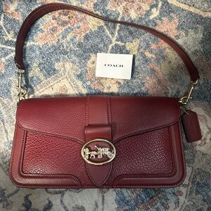 Coach Deep Red Leather Shoulder Bag